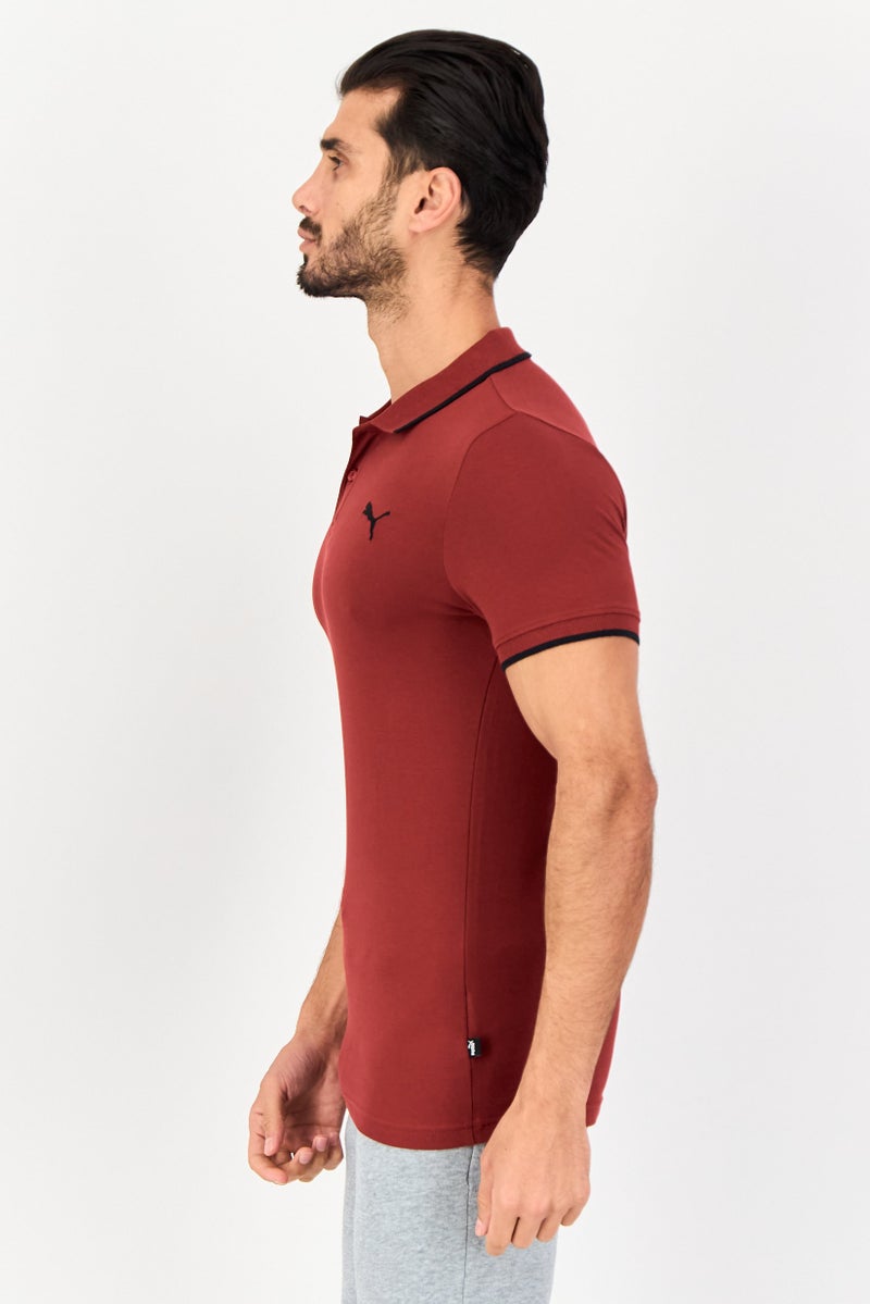 PUMA Men Sportswear Fit Short Sleeves Outdoor Polo Shirt, Maroon - Image 2